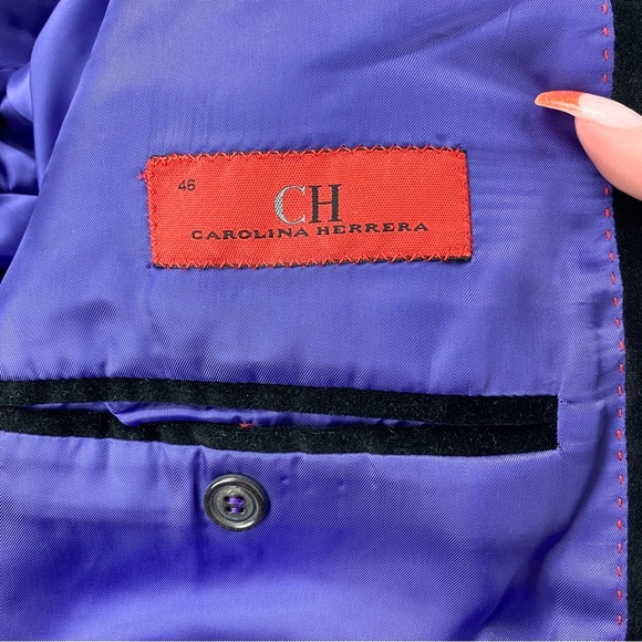 Carolina Herrera Black Velvet Blazer - Picture 3 of 4